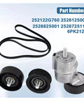 Top Quality V-Ribbed Serpentine Belt Kit With Tensioner And Idler Pulley For Hyundai Kia 2.0 And 2.4L Engines From 2006 To 2015 Direct Bolt-On Fit No Modify Needed, belt and pulley kit with part numbers