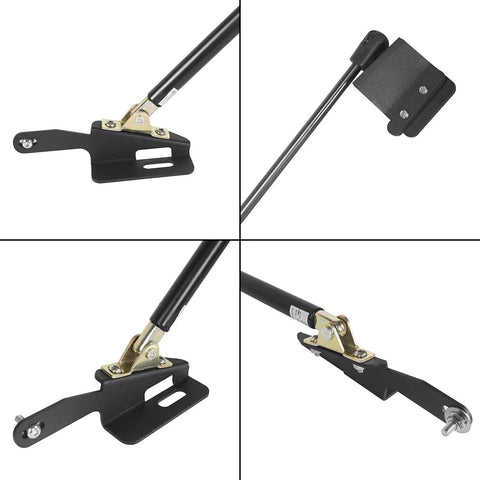 Wrangler JK Hood Lift Support Kit Pair For 2011-2018 Jeep Wrangler JK And Unlimited showing bolt-on gas-charged shocks