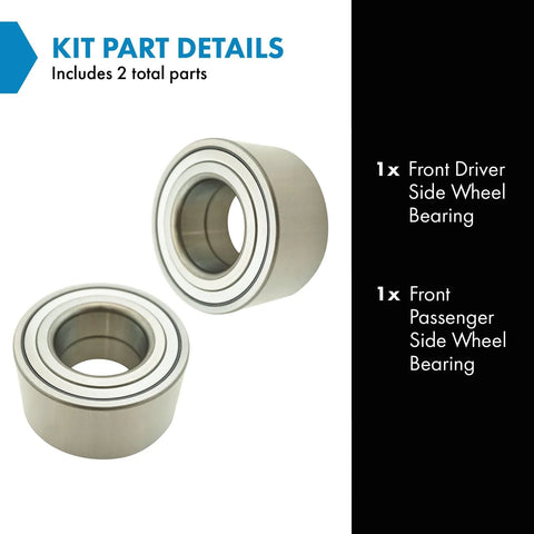 Front Wheel Bearing Set Fits 2010 2015 Lexus RX 350 RX 450h, 2008 2019 Toyota Highlander, 2011 2020 Sienna Includes Driver And Passenger