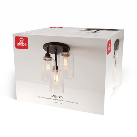 Box of Three Light Bronze Semi Flush Mount Ceiling Light With Seeded Glass Shades For Kitchen Bath Bedroom And Closet Led Bulbs