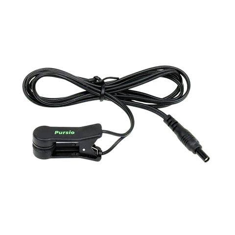 Double Headed Ear Clip For Ten Units 7000 With Shield 2.35mm Black For A Snug Secure Fit, Durable, No Fuss Clip On Replacement Accessory For Medical Gear And Devices, angled view