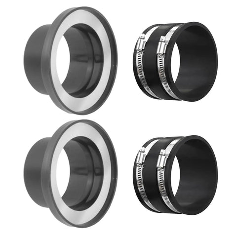 Four Slick Collector Adapters Plug Directly Into 4 Inch Hoses For Table Planer Jointer And Router Tables, ABS material, includes clamps.