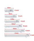 Barrel Bolt Door Latch Security Lock Hardware for Aluminum Alloy Gate in various lengths from 2 to 8 inches.