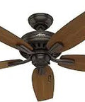 Bronze 52 Inch Indoor Outdoor Ceiling Fan With Five Blades No Light Damp Rated For Patios Porches Garages Plus Living Rooms Standard