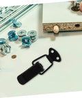 Four Piece Spring Loaded Toggle Clamp Latch Kit for Doors, Windows and Cabinets with screws and black hasp lock clips.