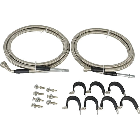 Heavy Duty Stainless Steel Fuel Line Quick Swap Kit For Chevy Silverado 1500 Gmc Sierra 1500 V8 Rigs with hoses, clips, and screws