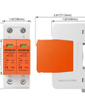 Two Pole 275V AC Surge Protector With 40kA Surge Capacity For Home And Office Single Phase DIN Rail SPD Heavy Duty Easy Install And Reliable Power Protection For Continuous Use, 2P module dimensions