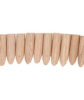 Fifty Pack Solid Wood Pocket Hole Plugs Blend Into A Legit Clean Finish On Any Woodworking Build Perfectly Aligns With Standard Jigs Delivers A Bulletproof Seam With Zero Sanding Hassle Guaranteed, showing ten solid oak plugs.