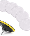 7 Pcs Pro Grade Wool Buffing Pads For Car Polisher, 3 Inch 80 mm Soft Wool Polishing Pads With M10 Drill Adapter, adhesive backer pad