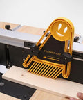 Extended Double Feather Loc Board Set For Router Tables And Table Saw Fences with technopolymer grip on wood.