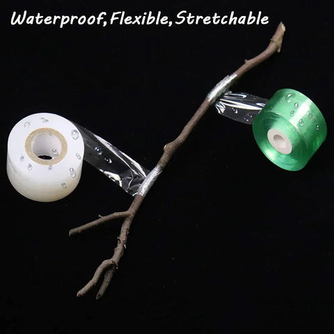 Two Pack Stretchable Grafting Tape For Garden Pros And Green Thumbs Waterproof Self Adhering Budding Tape shown with tree branch