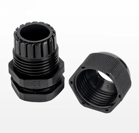 Two Pack 1-1/4 Inch NPT Nylon Cable Glands Waterproof Adjustable 18.5-25mm 0.73-0.98 Inch IP68 Weatherproof Seals With Gaskets For Indoor And Outdoor Electrical Installations And Cable Entry Protection, black