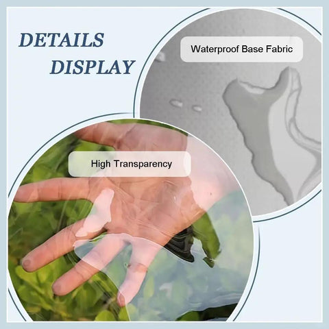 Close-up of Heavy Duty Transparent Door Curtain for Industrial Wash Bays showing high transparency and waterproof fabric.
