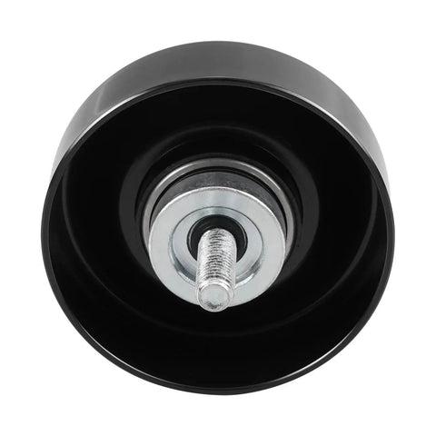 Upgrade Your Ride With This Top Shelf LS Drive Serpentine Belt Idler Pulley, black CNC machined gear for LS engines.