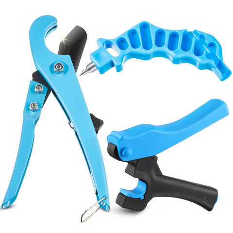 Drip Irrigation Tubing Cutter And Hole Punch Tool 2 In 1 for garden PE pipe 16mm and 20mm, blue durable manganese steel