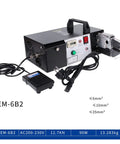 Electric Wire Crimping Machine EM-6B2 Terminal Tool with control panel, foot pedal, and power cables for efficient crimping.