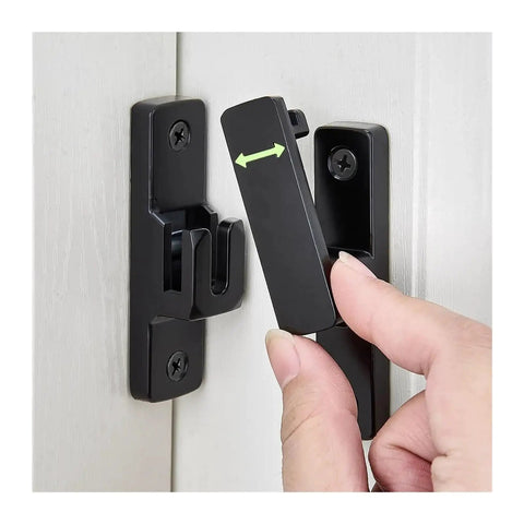 Person demonstrating Sliding Door Latch Zinc Alloy Right Angle Bolt Lock For Cabinets And Equipment Enclosures 90 Degree Installation
