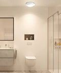 Bathroom Integrated LED Light Ceiling Mount Exhaust Ventilation Fan Quiet One Point One Sones 80 CFM White Finish