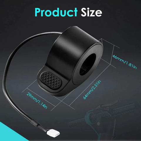 Thumb Throttle Replacement For Electric Scooter Durable ABS Accelerator With Precise Speed Control Waterproof Plug Easy Install Compatible With GOTRAX GXL V2 Product Size and Dimensions