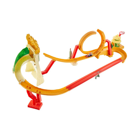 Jungle Kingdom Raceway with waterfall jump, part of the Mario Kart Track Set And Die Cast Toy Car Super Mario Bros Playset