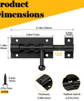 Built Like A Tank 4 Inch Slide Door Lock Latch Hella Durable SUS304 Stainless Steel Barrel Bolt For Outdoor Gate dimensions illustration