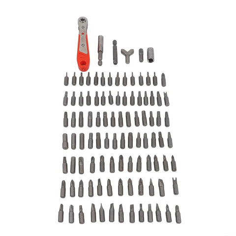 Sumsoctober 105 Piece Screwdriver Bit Set With 36-Tooth Chrome Vanadium Alloy Steel Mini Ratchet Tool Kit For All Your Heavy Duty DIY Home Repairs And Professional Mechanics gigs That Get The Job Done. 105-piece bit set with mini ratchet and assorted steel bits