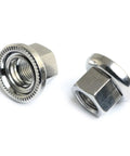 Heavy Duty M10 Bike Wheel Hub Axle Nuts Set, 2 Pcs, 7075 Aluminum Alloy Bicycle Accessories in durable silver finish