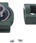 Two 1-1/2 Inch Pillow Block Take-Up Mounted Ball Bearing UCT208-24 UCST208-24 ST-24 VTWS224 units with visible bore holes
