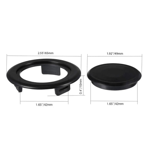 2 Inch Patio Table Umbrella Hole Ring Cap Set For 1.65 Inch Poles Thick PVC Plug And Cap Weather Resistant Black