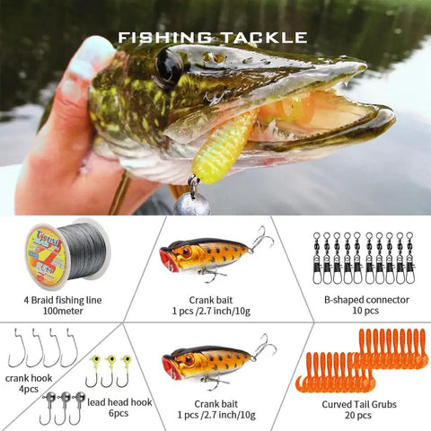 Angler holding fish caught using Telescopic Fishing Rod And Reel Combo Set With Carbon Fiber Rod And Stainless Steel Baitcasting Reel