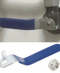 2 Pack Quarter Turn Lever Handles 10x6mm With M10 Nuts For DN25 Ball Valve Durable Metal Lever With Blue Grip