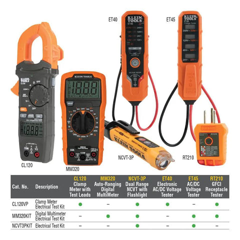 Digital Multimeter Electrical Test Kit With Non Contact Voltage Tester And Receptacle Tester For Diyers 600V AC DC 10A DC