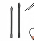 Heavy Duty 1/2 Inch Flexible Shaft Extension Extender Kit With Portable Torque Socket Ratchet Spanner For Electric Wrench Automotive Repair Projects. Includes 250mm And 350mm Connecting Rod Lengths For Tight Spaces. Smooth 72 Tooth 5 Degree Swing Arc. Two chrome vanadium steel shafts displayed, suitable for tight spaces.