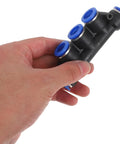 Top Tier 8-Piece Plastic Pneumatic Connector Kit With Push To Connect Fittings For Lightweight Air Compressor Use In Industrial Automation Systems And Diverse Tube Specs., black plastic pneumatic connector with blue push-fit ports held in hand