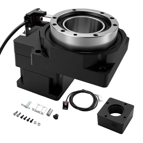 Hollow Rotating Platform With 5 To 1 Planetary Gearbox For High Precision Rotary Table Actuator, parts and accessories included