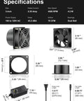 80mm 12V DC Axial Exhaust Fan With Adjustable Speed Controller for DIY Soldering and 3D Printer Enclosures Specifications