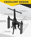 Acymner 3-Jaw inner bearing puller set, front view; black metal puller with T-handle and three jaws.
