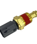 Side view of WEITARI engine coolant temperature sensor with brass threaded body, red seal, and black electrical connector