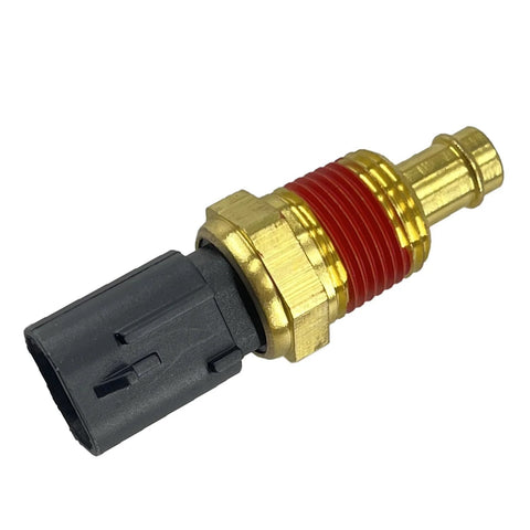 Side view of WEITARI engine coolant temperature sensor with brass threaded body, red seal, and black electrical connector
