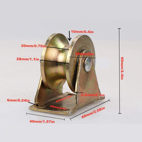 Heavy Duty Sliding Gate Roller Featuring U Groove Track Wheel Design For A Slick Ride On Inverted Tracks Galvanized Steel Caster dimensions and details.