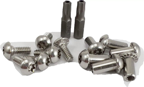 Stainless Steel Torx Security Shoulder Bolts And Barrel Nuts Kit For One Half Inch Panels With 10 24 Threads Includes Six Sets And Two T27 Torx Bits