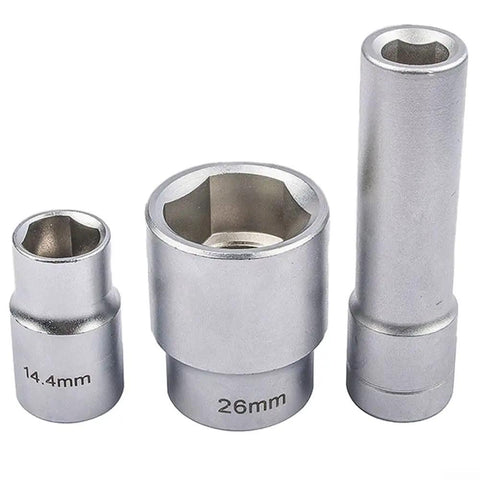 Heavy Duty Half Inch Drive Triangular Socket Set Multi-Toothed For Injection Pump Governor Screws Bearing Remover 3 Pcs