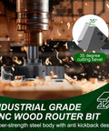 Spoilboard Surfacing Router Bit With Half Inch Shank And Three Inch Cutting Diameter, Four Wing Carbide Slab Flattening Bit for CNC Routers