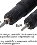 Close-up of Electric Screwdriver Set With Adjustable Torque Ergonomic Anti Slip Grip showing 6.35mm and 5mm bit holders.
