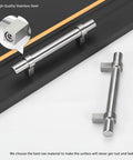 Close-up of 25 Pack 3 Inch Brushed Nickel Cabinet Pulls Satin Nickel Kitchen Drawer Handles with T Bar design