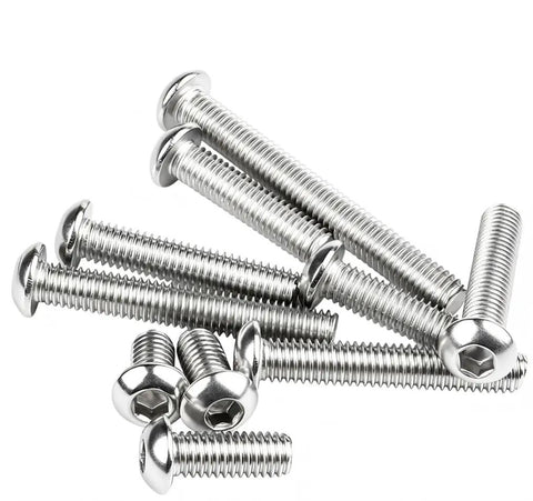 Top Shelf 15 Piece M6 By 20mm Button Head Socket Cap Bolts Built Tough With Rust Resistant 304 Stainless Steel stacked in a pile