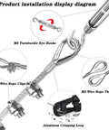 1/8 Inch Stainless Steel Wire Rope Cable Kit 100 Ft Long 7x7 Strands With Sleeves Thimbles And Clips installation diagram