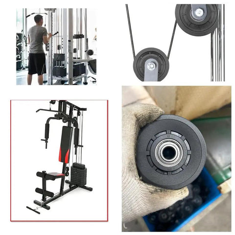 Two Pack 90mm Nylon Cable Pulley Wheels Replacement For Fitness Lat Pulldown And Cable Machines Lightweight Bearings Easy Install