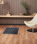 Durable Cast Aluminum Floor Register 9x12 For Duct Openings Indoor Use Handcrafted Aluminum Vent For Floors Walls And Ceilings Fits Most Standard Openings VR-100 Built To Last in modern living room.