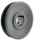 3.95 Inch OD Cast Iron V Belt Pulley With One Groove For A AX B BX 4L 5L Belts Bore And Shaft One And One Eighth Inch Keyseat One